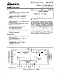 MT89L86AN datasheet: 0.3-5.0V; multiple rate digital switch. For medium size mixed voice and data switching MT89L86AN