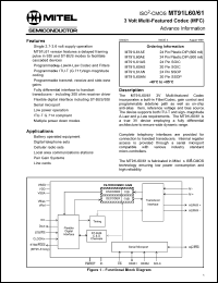 MT91L61AE datasheet: 3.0V; multi-featured codec (MFC). For battery operated equipment MT91L61AE