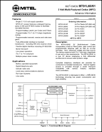 MT91L61AN datasheet: 3.0V; multi-featured codec (MFC). For battery operated equipment MT91L61AN