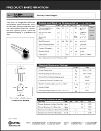 1A194 datasheet: 1.5V; 160mW; 860mm high-performance LED, for datacom, general purpose 1A194