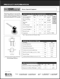 1A229 datasheet: 1.5V; 16mW; 870mm high-performance LED, for battery-operated equipment 1A229