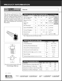 1A301 datasheet: 1.5V; 250mW; 820mm high-performance LED; for datacom 1A301