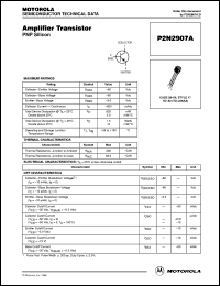 P2N2907A datasheet: Amplifier Transistor PNP P2N2907A