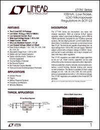 LT1761ES5-2.8 datasheet: 100mA, low noise, LDO micropower regulators, output 2.8V LT1761ES5-2.8