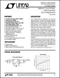 LT1962EMS8-3 datasheet: 300mA, low noise, micropower LDO regulators, 3V output LT1962EMS8-3