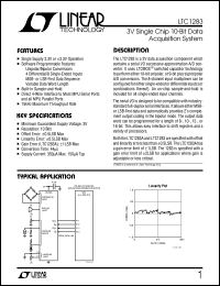 LTC1283ACN datasheet: 3V single chip 10-bit data acquisition system LTC1283ACN