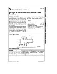 DAC0800LCM datasheet: 8-Bit digital-to-analog converters, non-linearity=+/-0.19% DAC0800LCM