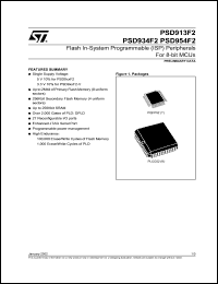 PSD954F2V-90J datasheet: Flash in-system programmable (ISP) peripherals for 8-bit MCUs, 90ns PSD954F2V-90J