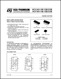 HCF4012BC1 datasheet: Dual 4 input NAND gate HCF4012BC1