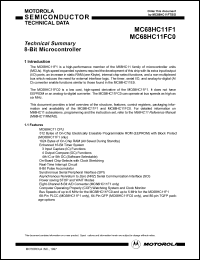 MC68L11F1FN3 datasheet: 8-Bit microcontroller, 512 bytes of on-chip EEPROM, 1024 bytes of on-chip RAM, eight-channel 8-Bit A/D converter, 3 MHz, extended voltage (3.0 to 5.5 V) MC68L11F1FN3