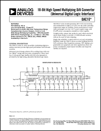 DAC10GP datasheet: 10-bit high speed multiplying D/A converter (universal digital logic interface) DAC10GP