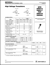 2N6517RLRP datasheet: High Voltage Transistors 2N6517RLRP