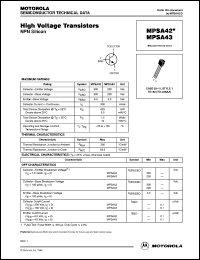 MPSA42RLRF datasheet: High Voltage Transistor NPN MPSA42RLRF