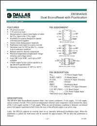 DS1834A datasheet: Dual EconoReset with pushbutton DS1834A