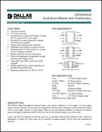 DS1834AU datasheet: Dual EconoReset with pushbutton DS1834AU