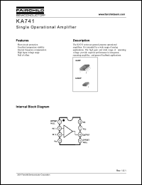 KA741 datasheet: Single operational amplifier KA741