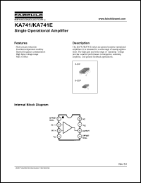 KA741E datasheet: Single operational amplifier KA741E