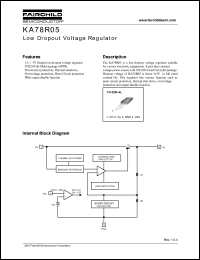 KA78R05TU datasheet: Low dropout voltage regulator, 1A / 5V output KA78R05TU