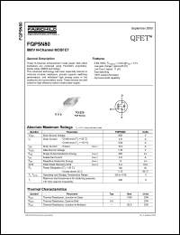 FQP5N80 datasheet: 800V N-channel MOSFET, 4.8A FQP5N80