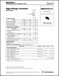 MMBT5401LT1 datasheet: High Voltage Transistor MMBT5401LT1