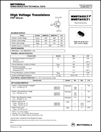 MMBTA92LT3 datasheet: High Voltage Transistor PNP MMBTA92LT3