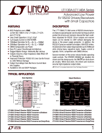 LT1138AIG datasheet: Advanced low power 5V RS232 5-drivers 3-receivers with shutdown LT1138AIG