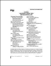 N83930AE3 datasheet: Universal serial bus microcontroller with burn-in. ROM size 16 Kbytes, RAM  size 1 Kbyte, 6 or 12 MHz crystal operation N83930AE3