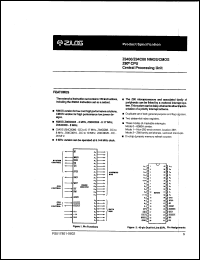 Z84C0006FEC datasheet: CPU central processing unit, 6 MHz Z84C0006FEC
