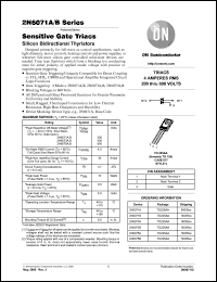 2N6075A datasheet: Bidirectional thyristor, 4 Ampere, 600V 2N6075A