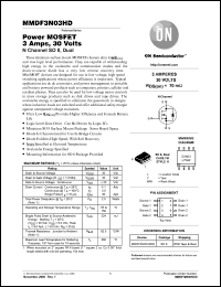 MMDF3N03HD datasheet: Nchannel power MOSFET 3 Amps, 30 Volts MMDF3N03HD