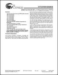 CY7C42120JI datasheet: 512 x 9 asynchronous FIFO, 20 ns CY7C42120JI