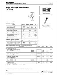 MPSA92RL datasheet: High Voltage Transistor PNP MPSA92RL