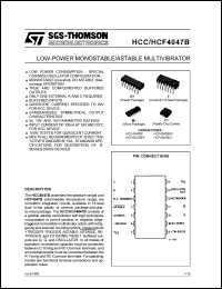 HCC4047BF datasheet: Low-power monostable/astable multivibrator HCC4047BF
