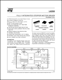 L6208D datasheet: Fully integrated stepper motor driver L6208D