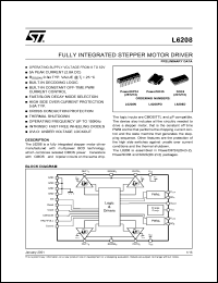 L6208N datasheet: Fully integrated stepper motor driver L6208N