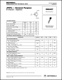 2N5457 datasheet: General Purpose N-Channel JFET 2N5457