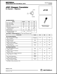 J112RLRA datasheet: JFET Chopper Transistor J112RLRA