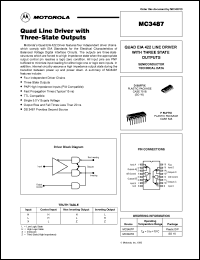 MC3487D datasheet: Quad line driver with three-state outputs MC3487D