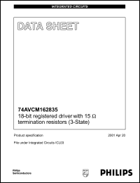 74AVCM162835DGG datasheet: 1.2-3.6 V, 18-bit registered driver 74AVCM162835DGG
