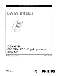 CGY887B datasheet: 860 MHz, 27.8 dB gain push-pull amplifier CGY887B