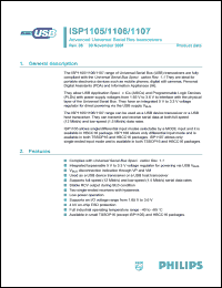 ISP1106W datasheet: 5 V, advanced universal serial bus transceiver ISP1106W