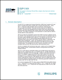 ISP1161BM datasheet: 5 to 3.3 V, full-speed universal serial bus single-chip host and device controller ISP1161BM