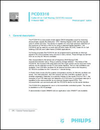 PCD3316T datasheet: CIDCW receiver PCD3316T