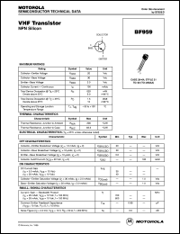 BF959 datasheet: VHF Transistor BF959