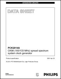 PCK2014ADL datasheet: 100/133 MHz  RCC spread spectrum system clock  generator PCK2014ADL
