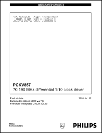 PCKV857DGG datasheet: 70-190 MHz  differential 1:10  clock driver PCKV857DGG