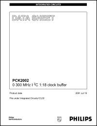 PCK2002DGG datasheet: 0-300 MHz  I2C 1:18  clock buffer PCK2002DGG