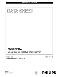 PDIUSBP11AD datasheet: 3.3 V, universal serial bus tranceiver PDIUSBP11AD