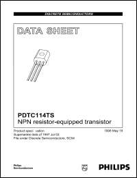 PDTC114TS datasheet: 50 V, 100 mA, NPN resistor-equipped transistor PDTC114TS