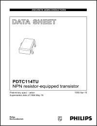 PDTC114TU datasheet: 50 V, 100 mA, NPN resistor-equipped transistor PDTC114TU